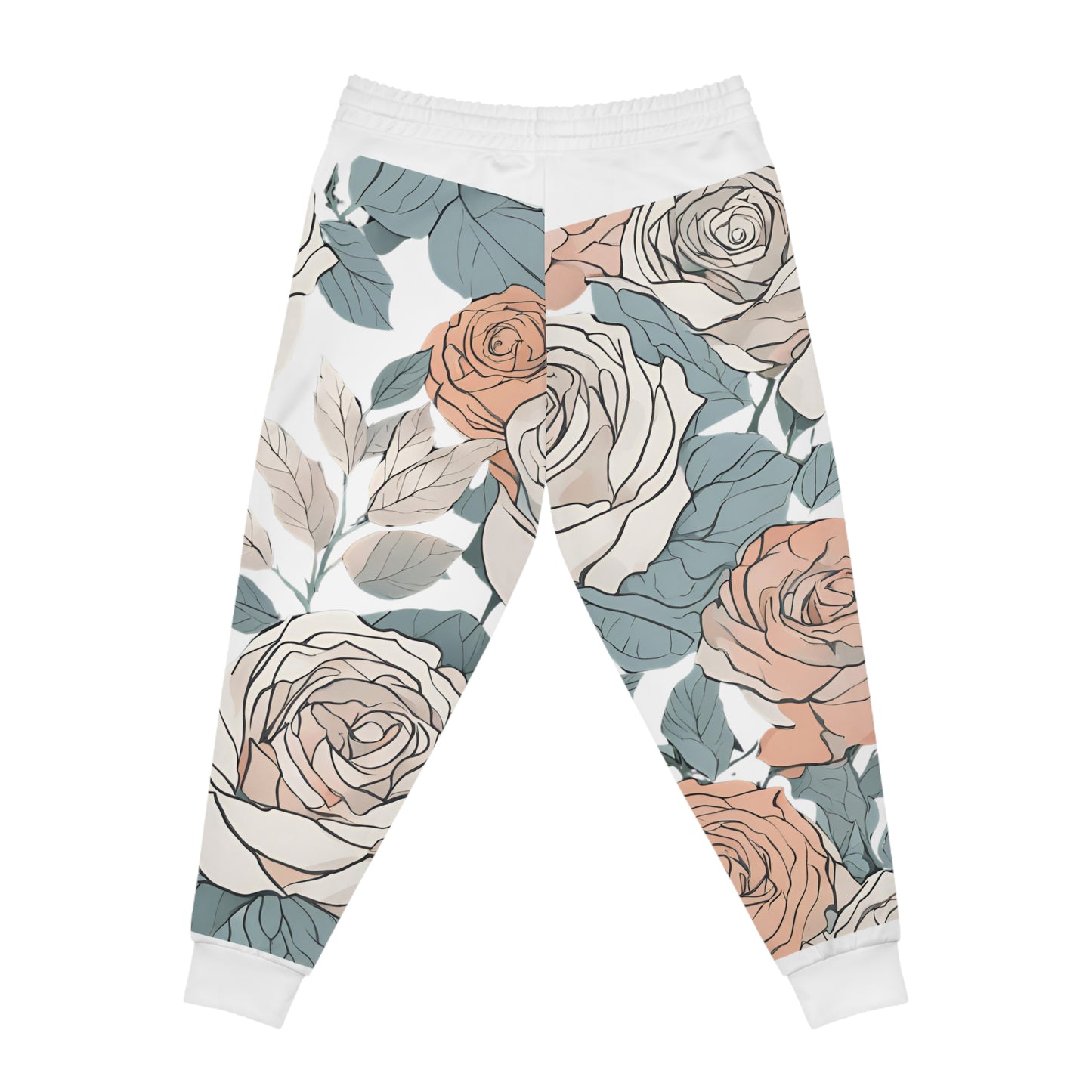 White and Red Rose joggers